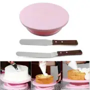 Turntable Round Cake Plate Nonslip Bottom Stand 360 Degree Revolving Cake