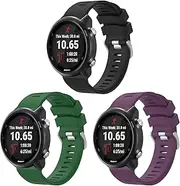 Meliya for Garmin Forerunner 245/645 / 165/158 / 55 Watch Band Women Men, 20mm Soft Silicone Replacement Strap for Garmin Forerunner 245/645 Music SmartWatch
