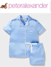 BNWT PETER ALEXANDER GIRLS KIDS SATIN PJ SET SIZE 14 (CORNFLOWER) RRP $79.95