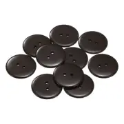 10pcs Sewing Button 25mm 2 Holes Resin Round Craft Buttons, Dark Brown