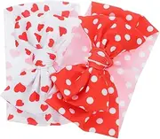 Kisangel 2Pcs Hairbands with Bowknot Comfortable Elastic Headbands for Birthdays Everyday Use Durable Cloth Material No Slip Design for