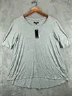 Womens Tops Small Premise Studio Gray Rayon Shirt Short Sleeve Stretchy NWT