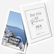 myDreamwork Santorini White Picture Frame, Set of 2 (Double Pack), DIN A4, Wooden Frame with Shatterproof Plexi Glass, Picture Frame A4 White, Wooden Frame 21 cm x 30 cm