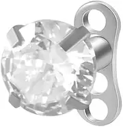 [Kokoma] 16G CZ Crystal Heart Dermal Anchor Tops and Base G23 Titanium Microdermal Dermal Piercings Surface Skin Piercing Studs Punk Body Jewelry