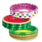 3 Pack 45" X 10" Inflatable Kiddie Pools, Watermelon & Pineapple & Cupcake Sw...