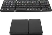 Foldable Keyboard, Triple Folding Keyboard Bluetooth Keyboard, Full Size Ultra Slim Portable Wireless Keyboard for Laptop Tablet Smartphone (Black)