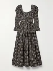[DÔEN] DÔEN - + Net Sustain Bellamy Shirred Printed Organic Cotton-poplin Maxi Dress - Multi - xx large xx large Multi