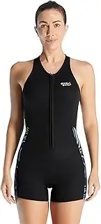 SOUUXIU Womens Wetsuit Shorty Sleeveless Wetsuits One Piece 2mm Swimsuit, Front Zipper for Swimming Diving Surfing Water Sports