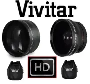2-Pcs Hi-Def Telephoto & Wide Angle Lens Pack For Canon EOS Rebel T6 80D 70D