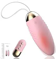 Sex Toy Vibrating Egg, Pocket Exotics Vibrator with Remote Control Auto Warming for G Spot Stimulation, Wearable Clit Stimulator for Adult Women Female Couples Pleasure（Pink)
