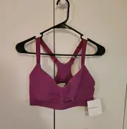 Beyond Yoga Spacedye On Center Magenta Heather Sports Bra NWT Size M