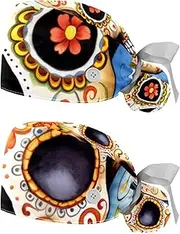 [YTYVAGT] 2-Pc,Nurse Scrub Caps,Scrub Hats with Buttons and Cotton Sweatband,Art Skull Flower Pattern