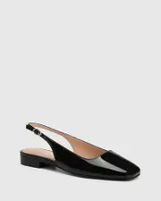 Bev Black Patent Leather Slingback