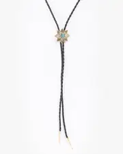 Multi Colour Star Pendant Cord Lariat Necklace