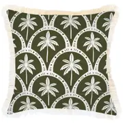 Cushion Cover-Coastal Fringe-Corfu Euclayptus-45cm x 45cm