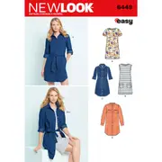 New Look Sewing Pattern 6449 Misses' Easy Shirt Dress and Knit Dress