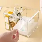 Acrylic Cotton Swab Storage Box with Cover Tampon Organizer Dispenser Lipstick