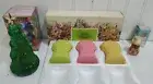 Avon FIELD FLOWERS Lot X3 NOS Perfumed Soap Snowman Petite Cologne Yuletree Tree