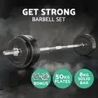 Everfit 58KG Barbell Weight Set Plates Bar Bench Press Exercise Home Gym 168cm