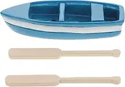 NOLITOY Mini Resin Boat Model with Paddles Simulation Scene Ornament for Micro Landscape Decoration Present for Creative Play and Home Decor