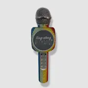 Wireless Express Pink Rainbow Bling Edition Karaoke Microphone/Bluetooth Speaker