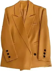 [Generic] Women Spring Long Sleeves Blazer Jacket Feeling Suit Coat Solid Color Ladies Tops Outwear