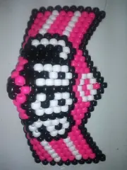 Pony bead/kandi mask: Pink Rage