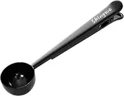 Coffee Scoop with Bag Clip, Spoon with Sealed Clamps Multi-Function Milk Powder Spoon Coffee Measuring Spoon, 20ml (Black)