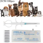 Lots 1.25*7mm Pet Microchip Management RFID ID IC Tag Animal Dog Cat Horse Chip