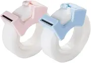 Set of 2Pcs 0.5'' Invisable Tape Book Paper Repaire Tape with Reusable Tape Cutter School Office Warehouse Home Supplies Tape Dispenser Refill Rolls Holder 1 Inch 2 Inch 3 Inch Core Desktop Cute Mini