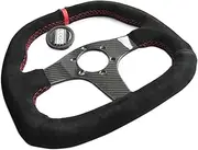 Carbon Fiber Suede Steering Wheel 13inch 310mm Car Racing Drift Sport Steering Wheel Universal With OM-Horn Button PCD70MM Red