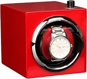 Automatic Watch Winder,Single Watch Winder Dust-Proof Box With Quiet Motor,Watches Rotation Storage Case For Mechanical Watches-Red/Orange/Black LWX