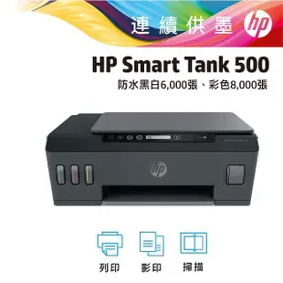 巧虎專屬【HP 惠普】Smart Tank 500 All-in-One相片噴墨多功能事務機_隱賣