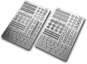 172PCS Detail up Parts Photo Etch Parts Set for MG 1/100 1/144 Scale Model Rivets Varieties Size(2 Sheets)