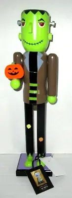 FRANKENSTEIN Nutcracker By Cynthia Rowley Holding Pumpkin~15" Tall