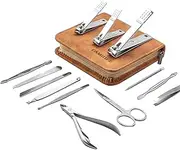 FAMILIFE F03 Manicure Set, Pedicure Kit Nail Clipper Set 13pcs Professional Men Grooming Kit Stainless Steel Portable Travel Nail Kit Women