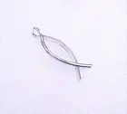Ichthys/Fish Sterling Silver Necklace with Suede Cord by SmithSilver 1.5 " Tall