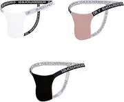 [BaronHong] BaroHong Men's Microfiber Modal Thongs Underwear T-Back G-String Briefs