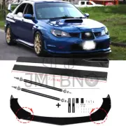 For Subaru WRX STI Impreza Black Front Bumper Lip Splitter Strut Rods+Side Skirt (for: Subaru)