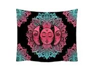 T21 95*73cm Black Sun God Hanging Cloth Wall Background Tapestry for Bedroom Living Room Psychedelic Decoration