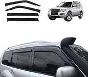 OAD4X4 Weathershields Compatible with Mitsubishi Pajero 2000-2021, Weather Shields Window Visors Wind Deflectors Sun Rain Guard 4PCS Set
