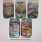 Pokemon Vibrant Paldea Mini Tin FULL ART SET (5 Tins, 2 packs each) NEW SEALED