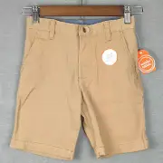 NEW Wonder Nation Boys Chino Shorts Size 7 Khaki Adjustable Waist Stretch
