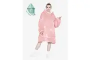 Advwin Wearable Blanket Oversized Comfort Hoodie Adult Light Pink