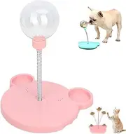 Generic Leaking Treats Ball Pet Feeder Toy, Interactive Pet Treat Dispenser, Slow Feeder, Fun Pet Leaking Ball, Feeder for Cats & Dogs, Spring Food Dispenser, Cats Dogs Teaser Stick(Pink)