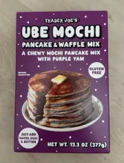 Trader Joe’s Ube Mochi Pancake Waffle Mix 13.3 oz Gluten Free Exp 9/18/26