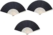 3pcs Bamboo Folding Hand Fan Japanese Style DIY Paper Fans Blank Paper Fans for Home Decor Artistic Craft