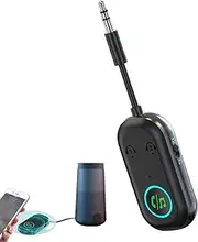 Music Transmitter for Car | 2-in-1 Wireless Car Radio Receiver | Fitness Equipment Trucks Audio Adapter Auto-Reconnect Supports 2 Devices