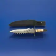 SERATED FIXED BLADE FROST CUTLERY BY JIM FROST 12” BLADE