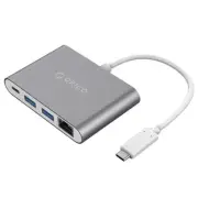 Hub Adapter Splitter Orico USB Type-C to USB A C Ethernet RJ45 Lan for PC MAC